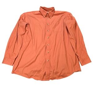 L.L. Bean Button Down Shirt Men's Size XL Tall Orange 100% Cotton Twill  0 WT60